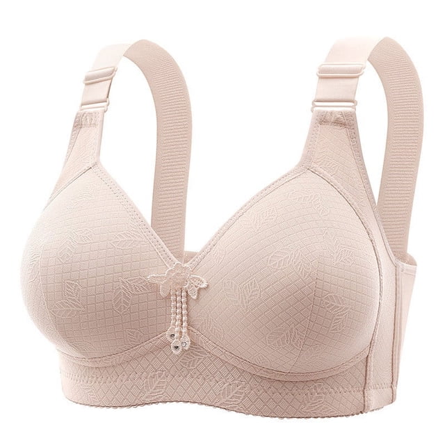 Bigersell Bras for Women Full-Coverage Wire-Free Bra Style T-10 Non-Slip Support Bra T-10-Gray