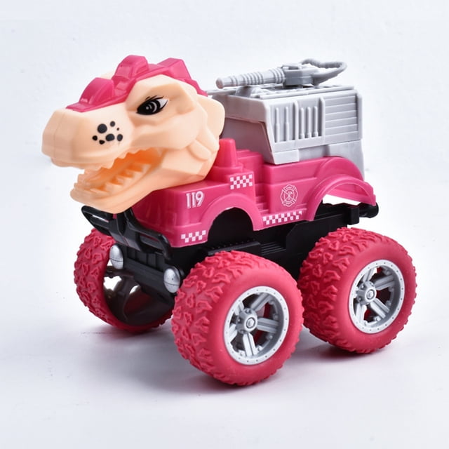 Dinosaur Construction Car Toy, Press And Go Motion Vehicle, Simulation Excavator Truck Model, Inertia Powered Push Drive Toy, Durable Plastic Engineering Vehicle With Grip Wheels
