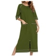 thumbnail image 1 of yievot Robe de Maison pour Femmes Longue à Fermeture Éclair devant Peignoirs Chemises de Nuit avec Poches Tenue d'Intérieur, 1 of 4