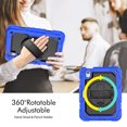 thumbnail image 3 of Case for iPad Mini 7 A17 Pro 2024/Mini 6 2021 8.3 Inch 7th/6th Gen with Screen Protector, 360 Degree Rotating Kickstand Hand Strap Shockproof Cover with Shoulder Strap, Blue, 3 of 7