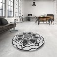 thumbnail image 4 of Ahgly Company Tapis d'Intérieur Lavable à la Machine, Carré, Transitionnel, Gris, Tapis de Zone, 5 Pieds Carré, 4 of 7