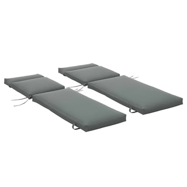 Outsunny Lounge Chair Cushion Set of 2, Chaise Lounge Cushions, Dark Grey