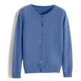 thumbnail image 4 of Cardigan pour Femmes Chandail Classique Chandail pour Femmes Col Ras du Cou à Boutons Cardigan à Manches Courtes Tricoté Ouvert à l'Avant, 4 of 4