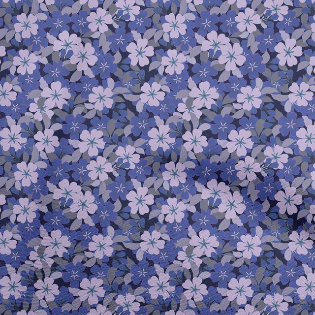 oneOone Tissu Popeline de Coton Bleu Floral Rétro Tissu pour Robe Tissu Imprimé au Mètre 42 Pouces de Large