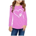 thumbnail image 1 of RXIRUCGD Chemises à Manches Longues pour Filles, Col Rond Mignon, Blouses Décontractées Élégantes (Rose, Taille : 3 Ans), 1 of 5