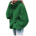 thumbnail image 1 of IROINID Pull à Col Roulé pour Femmes Couleur Unie Décontracté Mi-Long Manches Longues Tricoté, 1 of 5