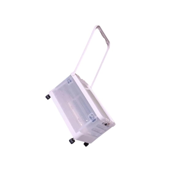 serony Storage Bin with Wheels and Pull Car Trunk Handle Box Storage Folding Lidded Clear 43x28x23cm