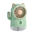 thumbnail image 3 of Cat Electric Fan Desktop 3 Speeds Modes Portable Silent Rechargeable Spray Water Green, 3 of 7