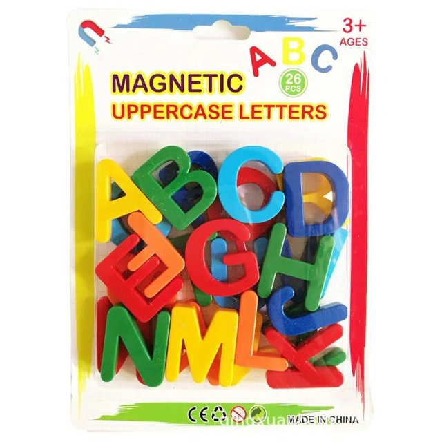 26pcs Magnetic Learning Alphabet Letters Plastic Refrigerator Stickers Toddlers Kids Learning Spelling Counting Educational Toys 26 Capital Letters