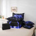 thumbnail image 4 of Erosebridal Teens Gaming Bedding Sets King Size, Blue Gamepad Comforter Sets with Sheets, Abstract Geometry Decor, Reversible 7pcs, 4 of 5