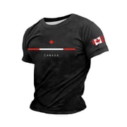 GPOECD Hommes T Shirts Patriotic Canada Day Tee Graphic pour hommes T-shirt à manches courtes casual avec le Canada Design for Independence Day Festivities for Summer Tops 01_Black,L
