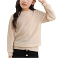 thumbnail image 1 of MeetoTime 4-18 Years Children's Knitted Undershirt Solid Color Thick Half High Neck Long Sleeved Pullover Top, 1 of 7