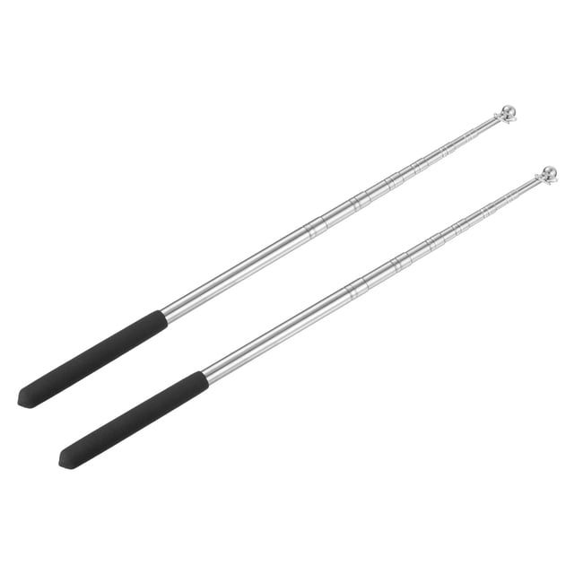 Unique Bargains 5 Feet Extendable Portable Telescopic Handheld Tour Flag Pole, Black 2 Pack