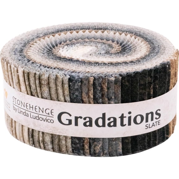 Linda Ludovico Stonehenge Gradations II Slate Strips 40 2.5-inch Strips Jelly Roll Northcott SGRAD40-98