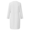 thumbnail image 5 of CHOK Robe-Chemise pour Femmes en Coton et Lin à Rayures, Col, Manches Longues, Décontractée, Ample, Maxi, avec Deux Poches, 5 of 5