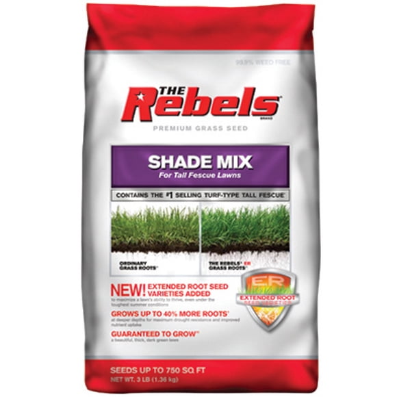 The Rebels Grass Seed, Tall Fescue Shade Mix, 3 LBS., Pennington, 100526878