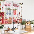 thumbnail image 3 of ORUYROP Rideaux de Cuisine Rustiques Style Ferme Petits Courts Fraise Floral Fruit Dessert Planche de Bois Rouge Aquarelle Poche pour Tringle Campagne Marguerite Chambre Salon Habillage Tissu 2 Panneaux 27.5l X 39h, 3 of 6