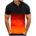 thumbnail image 1 of Mikilon T-Shirt à Manches Courtes pour Hommes, Imprimé, Col Rabattu, Chandail, Blouse, 1 of 3