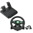 thumbnail image 2 of Volant de Course, USB 4 en 1 Rotation à 180 Degrés Technologie à Prise Chaude Volant de Jeu avec Pédale pour, 2 of 8