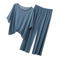 thumbnail image 1 of Ensembles de Pyjama pour Femmes 2 Pcs, Tenue d'Intérieur Décontractée Ample à Manches Courtes et Pantalon pour Femmes, Ensembles de Pyjama, 1 of 2
