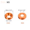 thumbnail image 2 of Unique Bargains Lot de 30 Rondelles à Encastrer M3 en Alliage d'Aluminium Anodisé pour Finition, Orange, 2 of 4