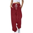 thumbnail image 1 of Amzcrzy Womens Sweatpants 2025 Spring Fall Fashion Elastic Waist Drawstring Sports Pants Loose Plus Size Breathable Versatile Sweatpants with Pockets, 1 of 3