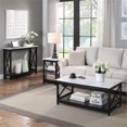 thumbnail image 4 of Oxford Table Console avec Tablette en Faux Marbre Blanc et Dessus en Bois Noir, 4 of 6