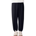 thumbnail image 2 of PMVFHDE Girls Pants Kids' Loose Solid Color Jogging Slacks 3 12 Years Old Black,4-5 Years, 2 of 4
