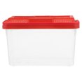 thumbnail image 1 of KAKOWELY Portable Fish Tank Handheld Plastic Fish Tank Transparent Cutout Small Aquarium With Handle For Reptile Turtle And Pet Fish,5.91X"X3.94"X3.46", 1 of 5