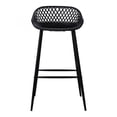 thumbnail image 3 of Moe's Home Piazza Contemporary Patio Bar Stool - Set of 2, Black, 3 of 7