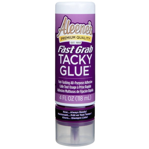Colle Originale Aleene’s Fast Grab, 4 fl. oz (118 mL), Colle Tout Usage pour Loisirs Créatifs, Flacon Toujours Prêt, Non Toxique, Sèche Transparent