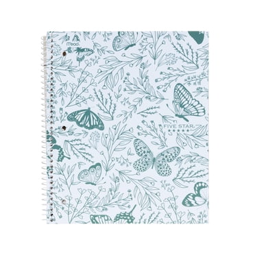 Five Star 3 Subject Butterflies Notebook 240 Pages