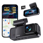 COOLCRAZY 4K Dash Cam Front, Built-in WiFi GPS, Dash Camera for Cars, 3.2" IPS Screen Dashcam with App Control, Free 32G Card, 170&deg;Wide Angle, 24