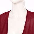thumbnail image 4 of YUUMIN Boléro Shrug en Mousseline Douce Transparente à Manches 3/4 pour Femmes, Veste Cardigan Ouverte à l'Avant pour Robe de Soirée de Mariage, Bourgogne P, 4 of 7