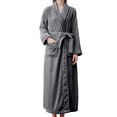 thumbnail image 3 of Women'S Double Pocket Flannel Bathrobe Soft And Warm Double Faced Velvet Bathrobe Pajamas And Home Wear Bathrobe Robe, 3 of 6