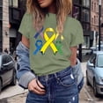 thumbnail image 1 of UANWENN T-Shirts Décontractés pour Femmes avec Imprimé Ruban de Sensibilisation au Cancer, Manches Courtes, Col Rond, Style de Base pour le Quotidien, T-Shirts Surdimensionnés pour Femmes, Haut Athlétique à Manches Courtes, Haut Femme Ample Femmes, 1 of 4
