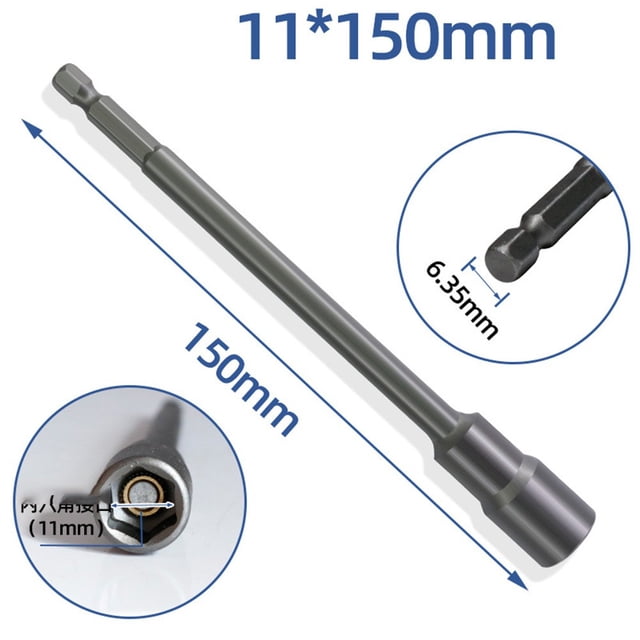 Bgsha Manchon d'Extension de Clé à Douille pour Écrou Hexagonal de 150 mm de Long 6 mm-19 mm pour Perceuse