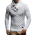 thumbnail image 1 of Qertyioot Chandail à Rabais pour Hommes Chandail à Col Châle pour Hommes Décontracté Ajusté à Boutons Tricot Texturé, 1 of 5