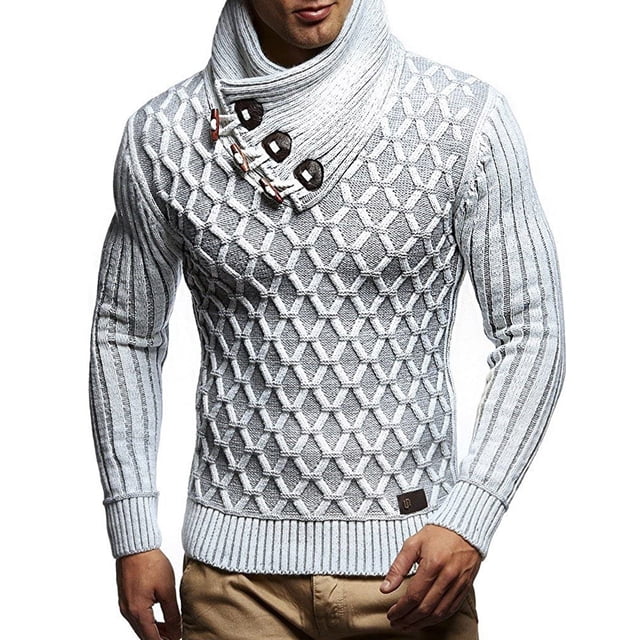 Qertyioot Chandail à Rabais pour Hommes Chandail à Col Châle pour Hommes Décontracté Ajusté à Boutons Tricot Texturé