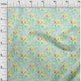 thumbnail image 3 of oneOone Velvet Yellow Fabric Leaves & Clover Craft Projects Decor Fabric Printed By The Yard 58 Inch Wide, 3 of 5