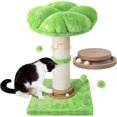 thumbnail image 1 of Cat Scratching Post es Small Cat Tree Tower with Two Cat Hammock Double Cat Hammock with Cat Toy Wooden Interactive Cat Condo for Kitten and Adults Cat, 1 of 6