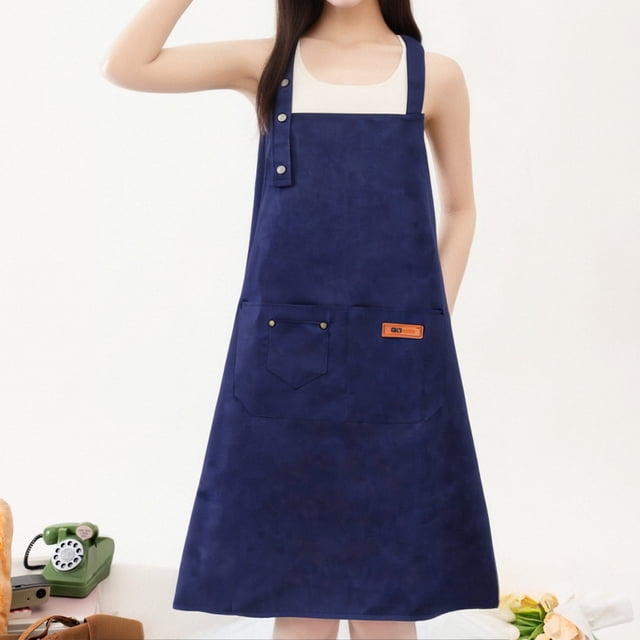 Long Cottons Apron Waterproof Oil Resistants Kitchen Apron For Cooking Baking Cleaning Adjustable Ties Bib Adult Unisex