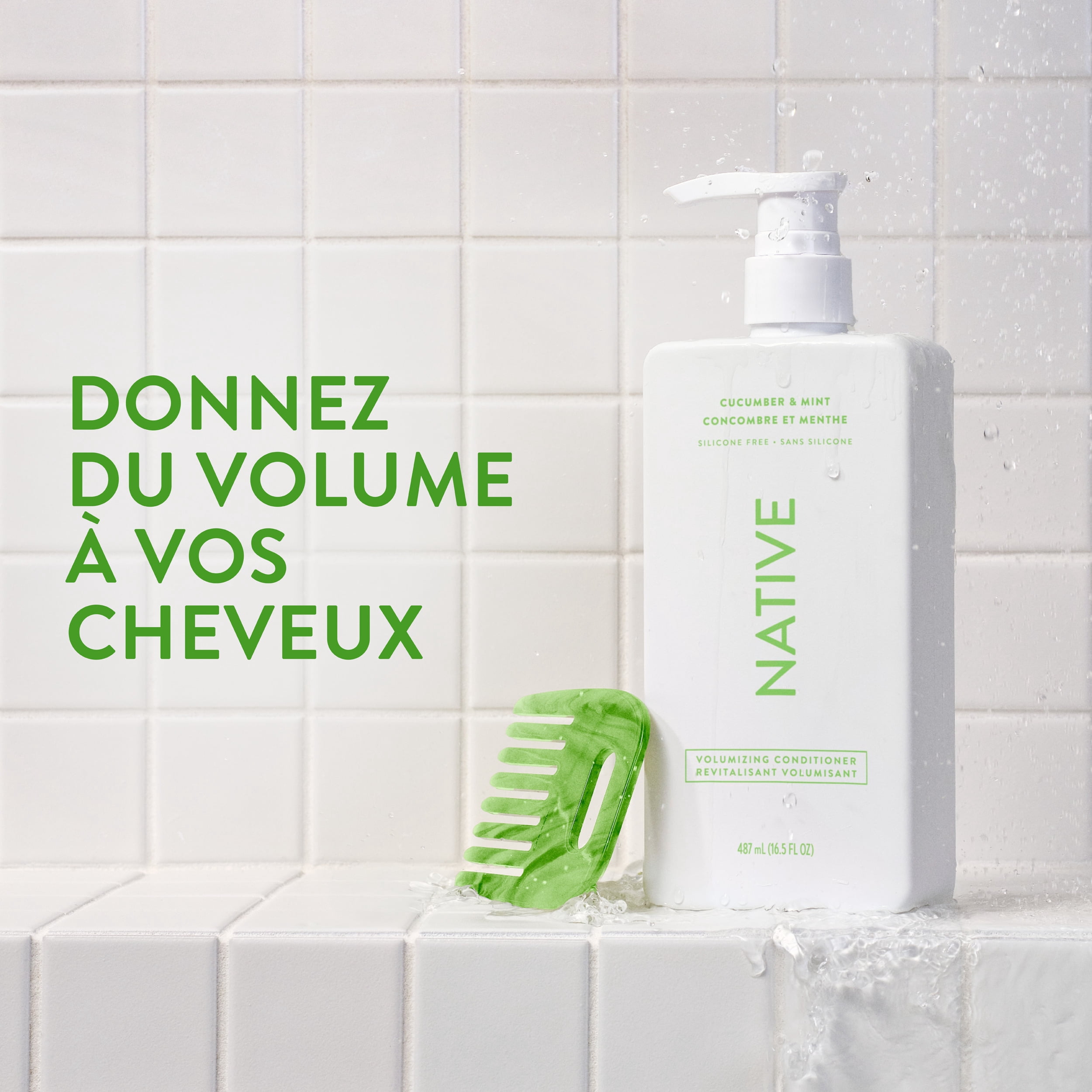 Revitalisant volumisant Native Concombre et menthe, 487 mL