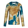 thumbnail image 4 of TIMIFIS Chandails pour Hommes Chandail Imprimé Décontracté T-Shirt à Manches Longues pour Hommes Col Rond T-Shirt Graphique Hauts Hommes Coupe Ample Chandail de Course Chandail Taille-Bluefall, 4 of 5