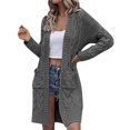 thumbnail image 2 of IMENGL Autumn winter loose solid alpaca wool sweater, Gray M, Size M-3XL, 2 of 4