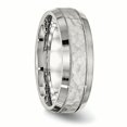thumbnail image 4 of Stainless Steel Brushed and Polished Hammered 7.50mm Band Ring 12 Size, 4 of 6