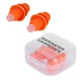 thumbnail image 2 of Bouchons d'Oreilles de Natation Imperméables, Bouchons d'Oreilles en Silicone Réutilisables Bouchons d'Oreilles de Natation Bouchons d'Oreilles pour la Natation à Réduction de Bruit pour la Natation la Douche, le Sommeil Orange+boîte, 2 of 8
