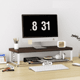 thumbnail image 1 of FTCBJJA 20 Inch Monitor Stand Riser, Computer Monitor Stand for Office Computer, Laptop, Small Printer, Walnut/White Desk, 1 of 5