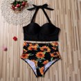 thumbnail image 4 of EYIIYE Women Flower Print Bikini Set High Waist Swimming Suits, 4 of 6