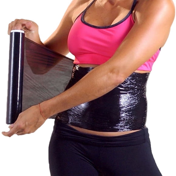 RRJ Fitness Body Shaping Wrap Film 3937 Inches Plastic Sweat Absorbing Abra Tape, Abdominal Wrap for Weight Loss, Waist Trainer for Women Men, Slimming Belt for Tummy Thigh Arm, Sauna Suit